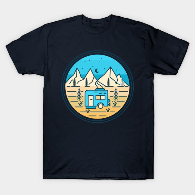 Hiking Mountain T-Shirt by Polahcrea